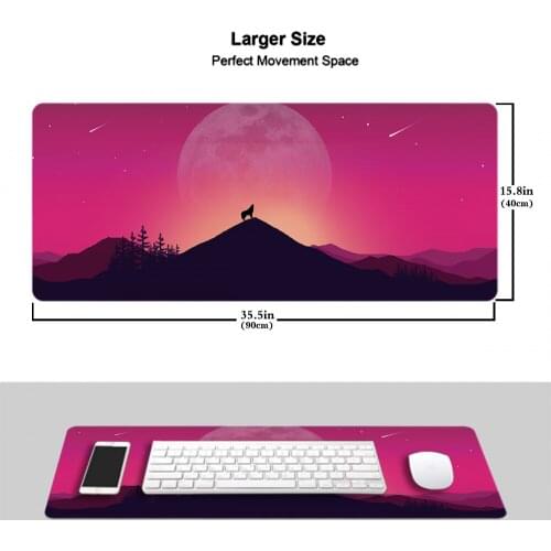 Forest Picture Printed Keyboards Mat Rubber Gaming mousepad Desk Mat Anti-slip Natural Rubber with Locking Edge Gaming Mouse Mat