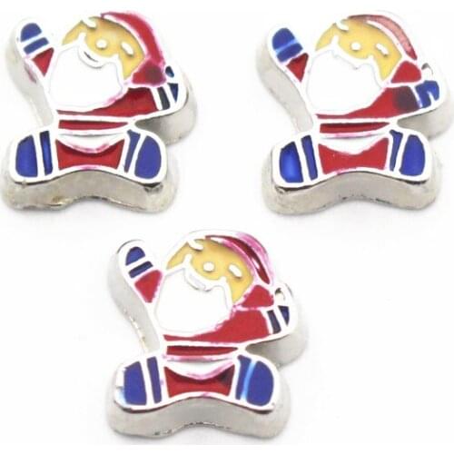 Hot selling 10pcs/lot Christmas Santa Claus floating charms living glass memory lockets diy animal Accessory charms jewelry