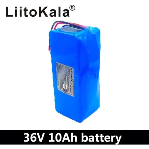 LiitoKala 36V 10Ah 500W High power&capacity 42V 18650 lithium battery pack ebike electric car bicycle motor scooter with BMS