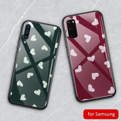 MimoseCase for Samsung Note 9 Little love Glass Cover for Galaxy Note 8 9 10 plus S8 S9 S10 s20 plus s20 Ultra S10e