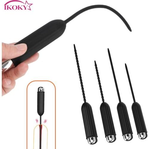 Catheter Soft Urethral Sound Dilator Sex Toys for Man Penis Plug 10 Frequency with Bullet Vibrator Insertion Urethral Plug
