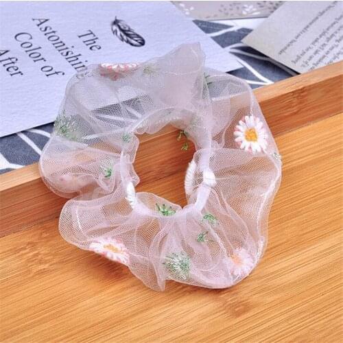 Fashion Daisy Flower Hair Rope Ties For Girls Women Elastic Hair Bands Scrunchie Sweet Hair Accessories Ponytail Holder