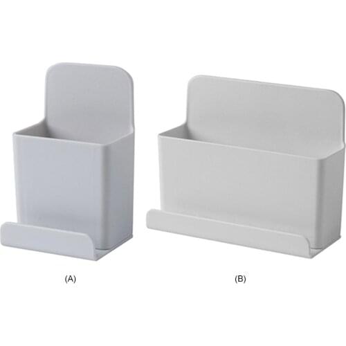 Wall Mounted Organizer Storage Box Remote Control Air Conditioner Storage Case Mobile Phone Plug Holder Stand Container 2 Sizes