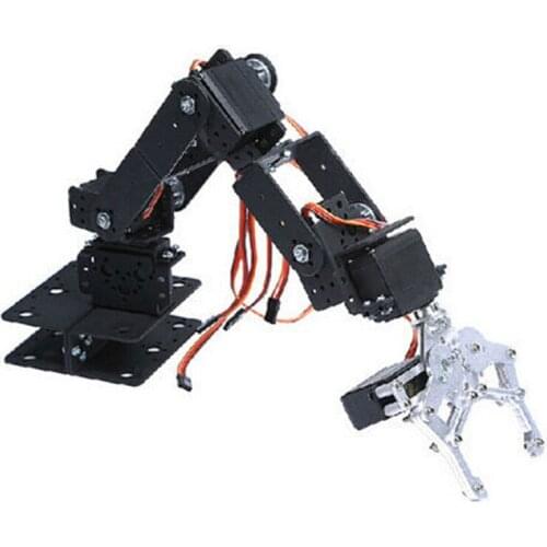 New 6 DoF Mechanical Arm Robot Model Metal Manipulator Robot Teaching Platform Base Clamp Robotic Paw Rectangle Chassis Toy