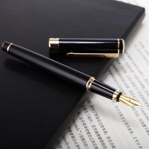 Picasso Classic Black gold clip Fountain Pen with 0.5mm Iridium Nib The Best Business Gift Pen Metal Ink Pens Free Shipping