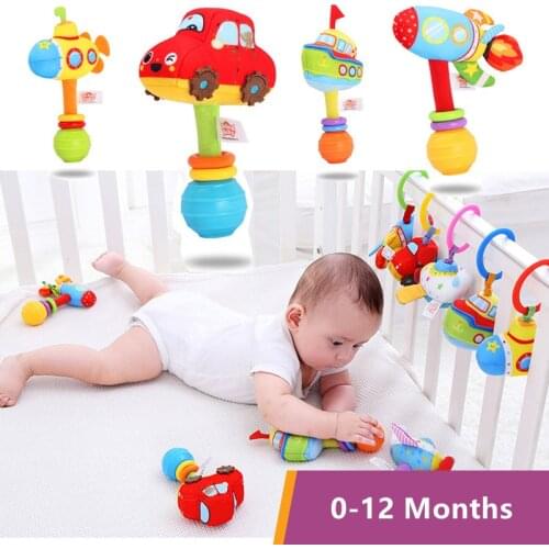 0-12 Months Baby Rattles Newborn Visual Grab Ability Training Plush Toys Infant Stroller Bed Hanging Bell Doll игрушки для детей