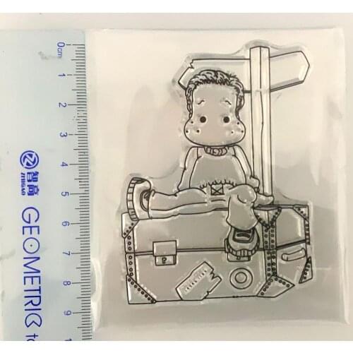 Boy Transparent Clear Rubber Stamp Sheet Cling Scrapbooking DIY Cute Pattern Photo Album Paper Card Decor