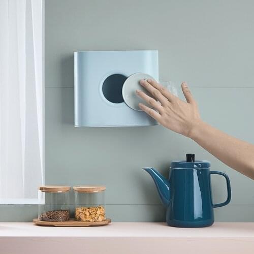 Nordic style ABS Silicone Garbage Bag Storage Box Wall-mounted Shopping Bag Rack Home Storage Organizer Kitchen Bathroom Tool