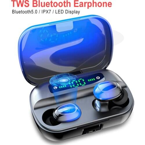 TWS 5.0 Touch Bluetooth Earphones HD Stereo Sport Wireless Headphones LED Display Power Bank Wireless Headset with Dual Mic