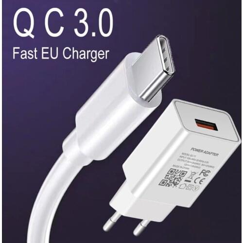 USB Charger For Samsung Galaxy A52 A32 A42 A12 A02S 5G A30 A50 A70 Fast Charging QC 3.0 18W Phone Adapter Type-c USB Cable