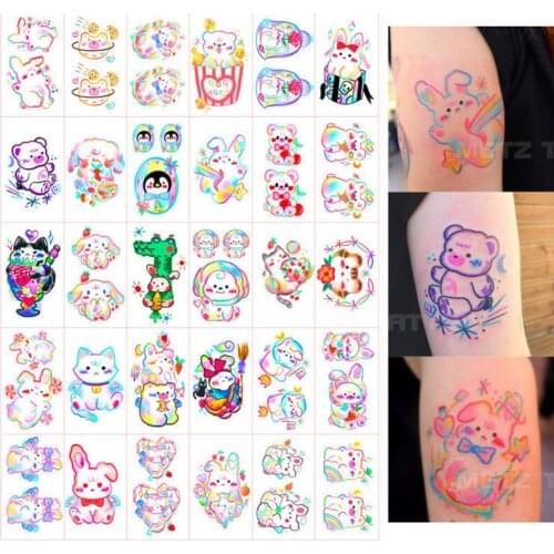 Temporary Sticker Cute Graffiti Fake Tattoo Waterproof Body Art Face Arm Sticker Kids Girls Waterproof Water Transfer Tattoo