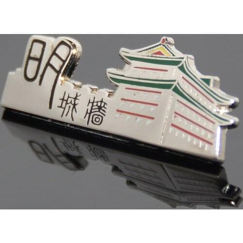 Back Butterfly Buckle Plating Silver Badge Cheap Custom Aluminum Badge Pin