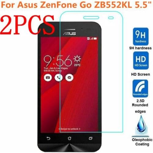2PCS Tempered Glass For Asus ZenFone Go ZB552KL Screen Protector protective film For ZB552KL Glass