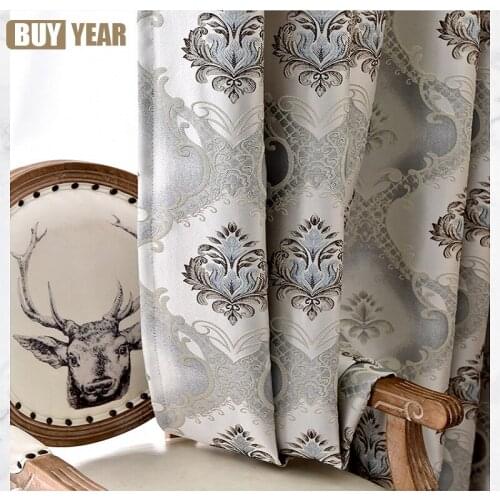 European Style Curtains for Living Dining Room Bedroom Light Luxury Jacquard Curtains Window Curtain Tulle Custom Curtains