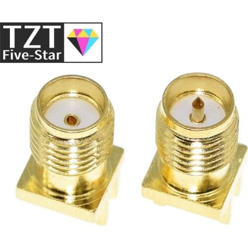10Pcs 1.6mm SMA Female / Male Jack Solder Nut Edge PCB Clip Straight Mount Gold Plated RF Connector Receptacle Solder