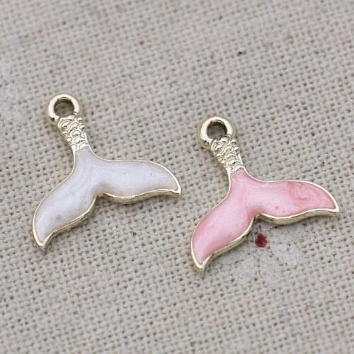 10pcs Enamel Mermaid Tail Charms Pendant for Jewelry Making Earrings Bracelet Necklace Accessories DIY Craft 17mm