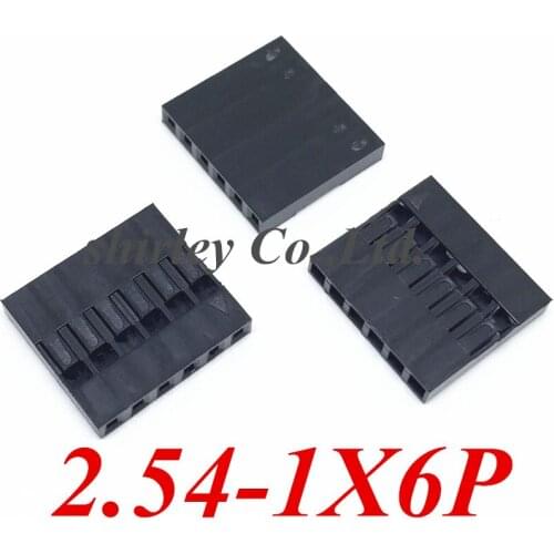 1000pcs/lot 6Pin Dupont Jumper Wire Cable 1*6Pin Female Pins Connector 2.54mm Pitch ROSH 1X6P