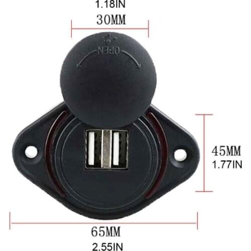 12/24V Vehicle Bus Car Boats LED Dual Indicator 2Ports USB Charger DC Socket 5V 3.1 A Universal Waterproof Power Adapter QW