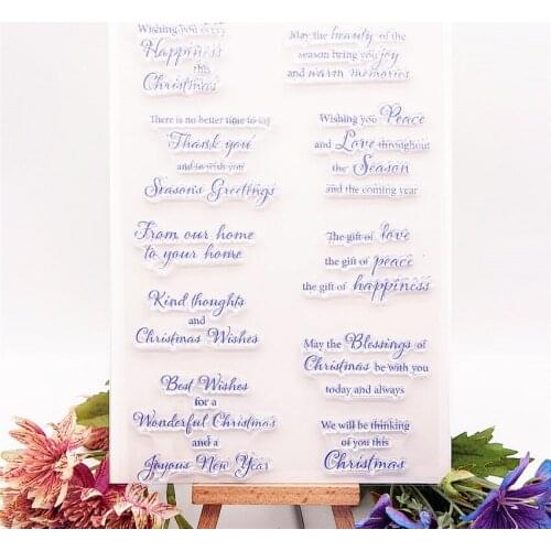 14.5x21cm Blessing poem transparent seal clear stamps silicone seal TPR roller stamps DIY scrapbook album / card production
