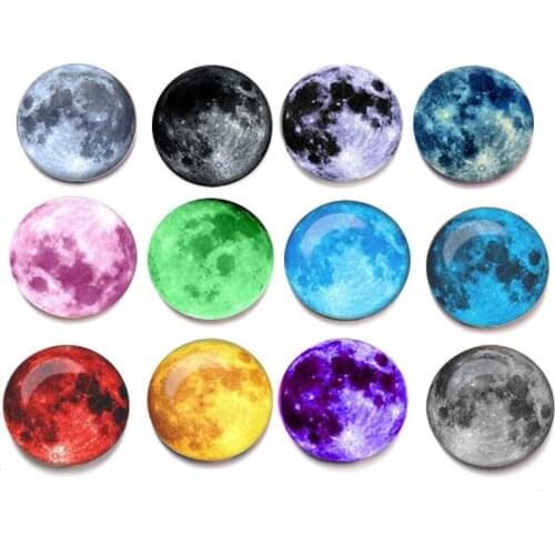 25mm Luminous Planet Moon Stars Fridge Magnet Nebula Galaxy Universe Decorative Refrigerator Magnets Message Board Stickers