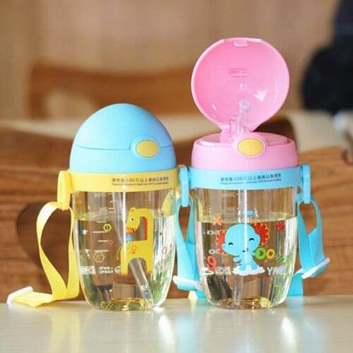 360ML Baby Cartoon Drink Water Straw Cup Kids Cute Juice Training Bottle Cups Infant Children Learn Drinking Bottles