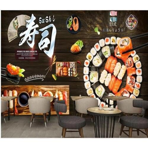 Custom mural 3d photo wallpaper Japanese sushi restaurant catering tooling living room 3d wall murals wallpaper for walls 3 d
