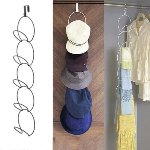 5PCS/Set Wall Mount Hat Holder Family Portable Rack Storage Display Behind Doors Scarf Bag Hooks Hangers