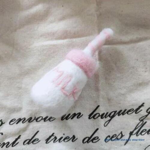 67JC DIY Baby Wool Felt Milk Bottle Decorations Newborn Photography Props Infant Photo Shooting Accessories Home Party Ornaments