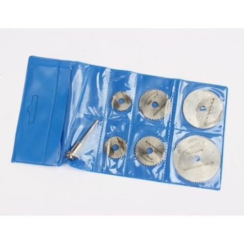 7 pcs High speed micro cutting metal 6pcs saw blade with 1 pc connecting rod shaft diameter 3.17mm 22MM-50MM 25mm 32mm 35mm 44mm