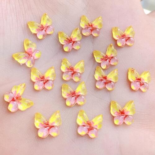 80pcs Colorful Butterfly Flatback rhinestone applique stones and crystals Cabochon Button wedding DIY 10mm -B222