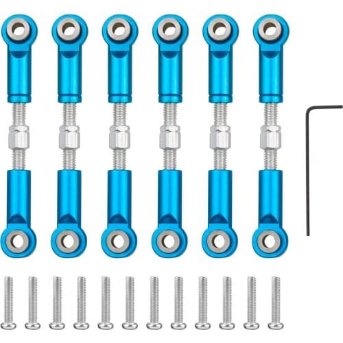 6Pcs Adjustable for Wltoys 1/18 A949 A959 A969 A979 K929 Aluminum Upgrade Spare Parts Metal Linkage Pull Rod Servo Link A959-B