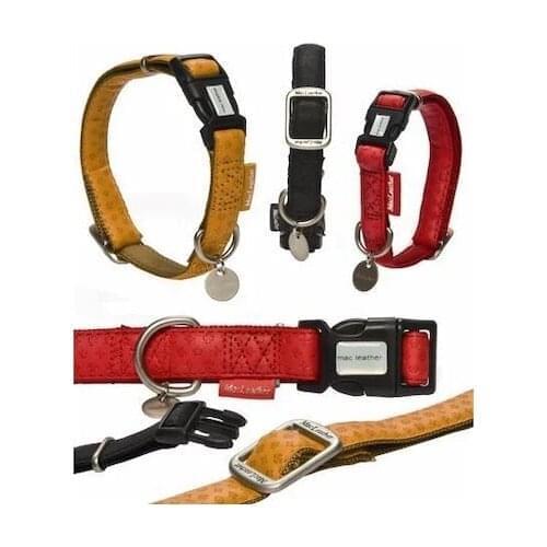 Beeztees Macleather Dog Neck Collar Red 45-70cm x 25mm 408809855