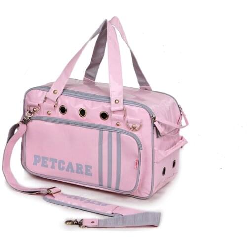 Free Shipping Pink Color Design Polyester Webbing Pet Dogs Carrier Bag Dogs Fashion Bag