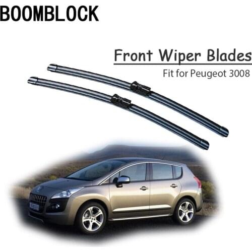 BOOMBLOCK For Peugeot 3008 MK1 MK2 2018 2017 -2008 Car Windshield Rubber Wiper Blades Arm Kit Original Rain Brushes Accessories