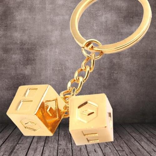 The Last-Jedi Han-Solo Han Solo Pendant Keychain Lucky-Dice Prop Keyring Gold Color Dice/Cube Key Chain Charm Jewelry