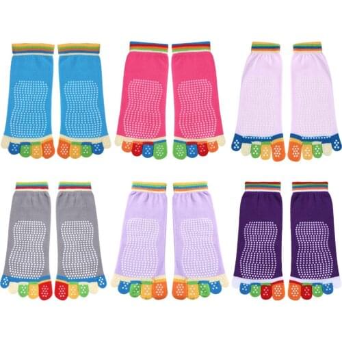 Hot Sale Sports Socks Delicate Texture Anti-Slip Cotton Yoga Socks Women Multicolor Dance Ballet Five Toe Ankle Socks