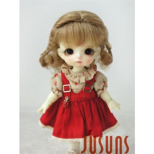 JD249 1/8 mohair doll wigs 5-6inch Double braids short curly wig fashion doll accessories