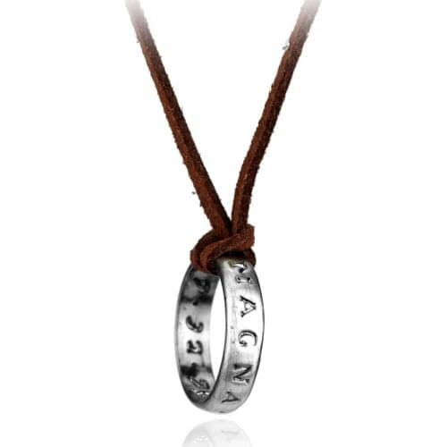 Dongsheng PS4 game Leather necklace Uncharted 4 A Thiefs End Nathan Drake necklaces Cord Long Necklace jewelry Men Gift