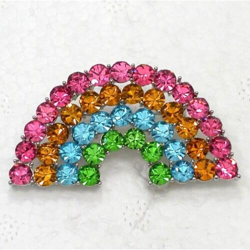 Beautiful Colorful Rhinestone Rainbow Pin brooches C800 E1