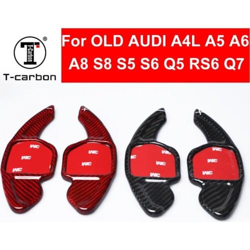 Car styling Real Carbon Fiber Steering Wheel Shift Paddles Wheel Paddle Extension for Old Audi A4L A5 A6L A8 S5 S6 S8 RS6 Q5 Q7