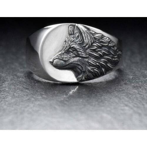 2021 New Arrival Mens Rings Retro Wolf Shape Fashion Rings Drop Shipping Luxury Jewelry for Men Wholesale TRENDY Creative Gift