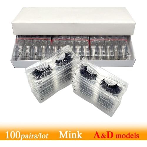 Wholesale Mix 100pairs/Lot A And D Models Eyelashes Makeup Tools Maquillaje Natural Fluffy Mink Lashes Fastest Delivery 3d D22