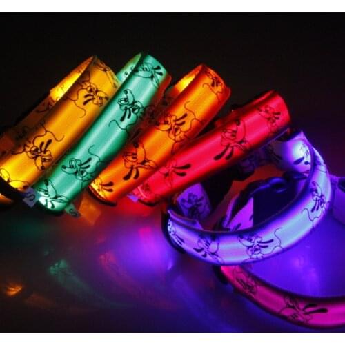 LED USB Dog Collar Luminous Pet Products Safety Camouflage Stylish Flashing Glow Necklace Pet Accessories Night