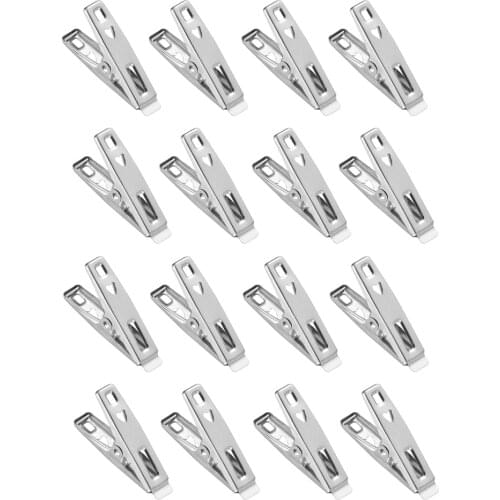 16pcs Stainless Steel Bulk Clothespin Clothesline Pegs Socks Clips