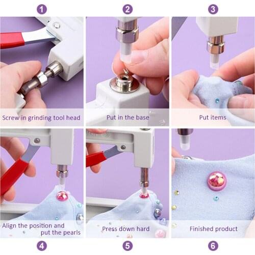 Handy Pearl Bead Fix Presser Tool, Handmade Pearl Nail Setting Machine for