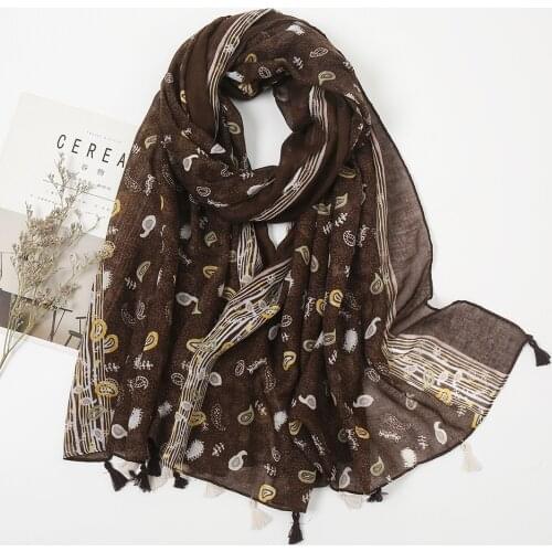 2021 Newest Paisley Flower Print Tassel Scarf Shawls Long Soft Floral Pattern Scarves Hijab Wrap