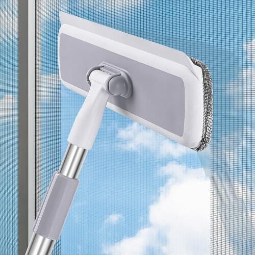 Window Cleaning Brush Clean Window Home Tool Accessories Shrinkable 180° Rotation Cleanup Hair With Hook Multifunction Brush