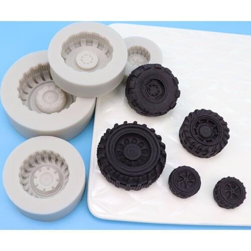 Silicone Tires Wheel Fondant Cake Molds Chocolate Cookies Mould Kitchen Cake Baking Decorating Tools Accessories Home Bakeware