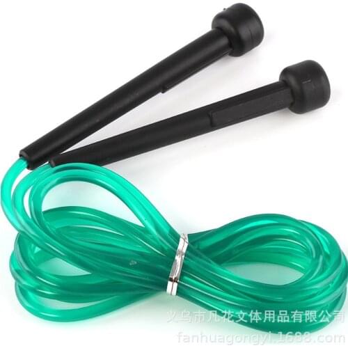 Jump rope student professional racing skipping rope PVC crystal soft rubber rope black handle skipping rope cross-border