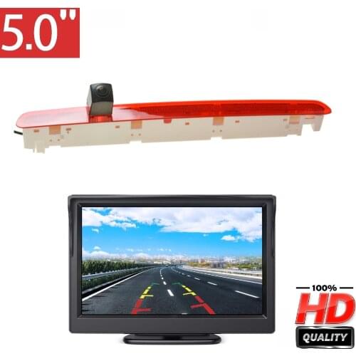HD 720P Misayaee E9 Brake Light Camera Stop lights for Transporter T6 2016-2019 with one lift door + 5'' monitor Rearview Camera